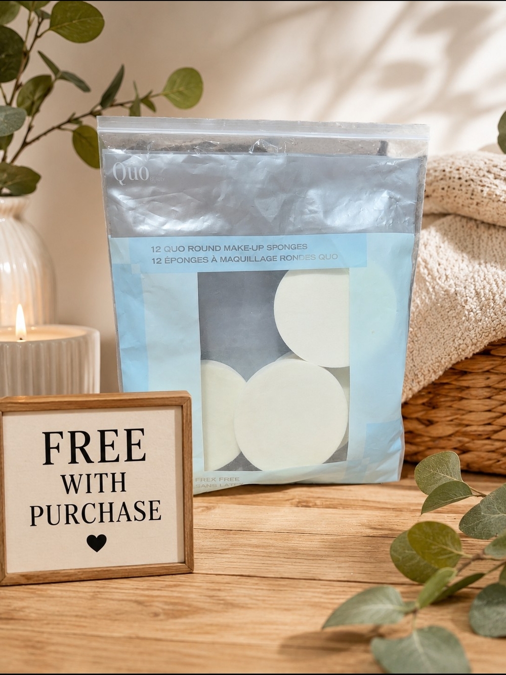 FREE WITH PURCHASE 🎁QUO Beauty Round Makeup Sponges